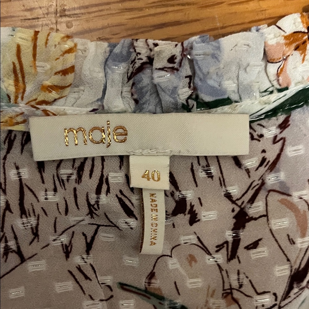 Maje Rythonela Smocked Printed Dress - Picture 9 of 10